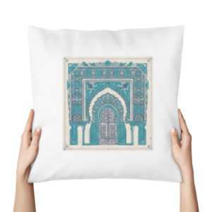 Moroccan Blue Door Decorative Pillow