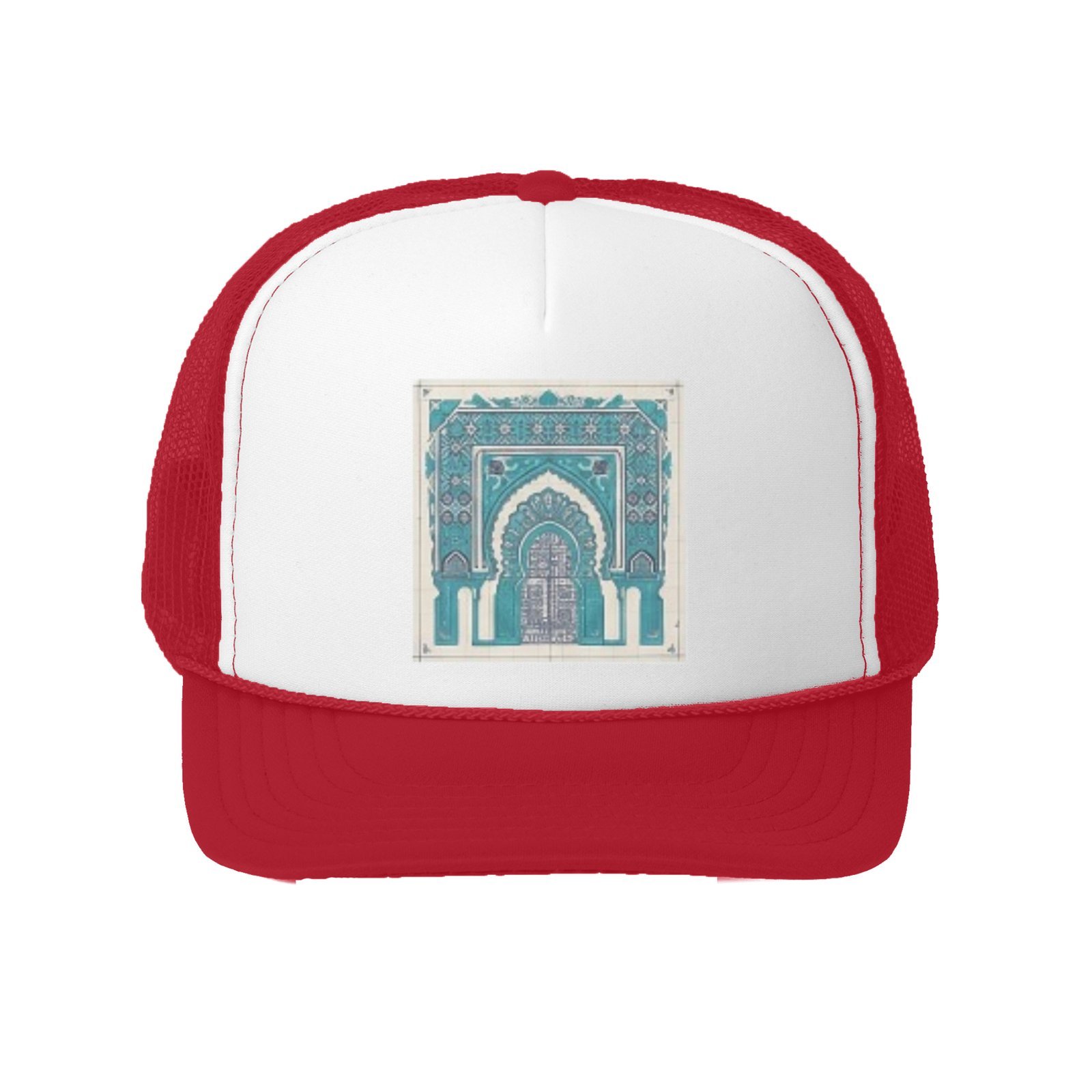 Moroccan Blue Door Decorative Mesh Cap – Image 2