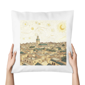Starry Night Over Fès Decorative Pillow